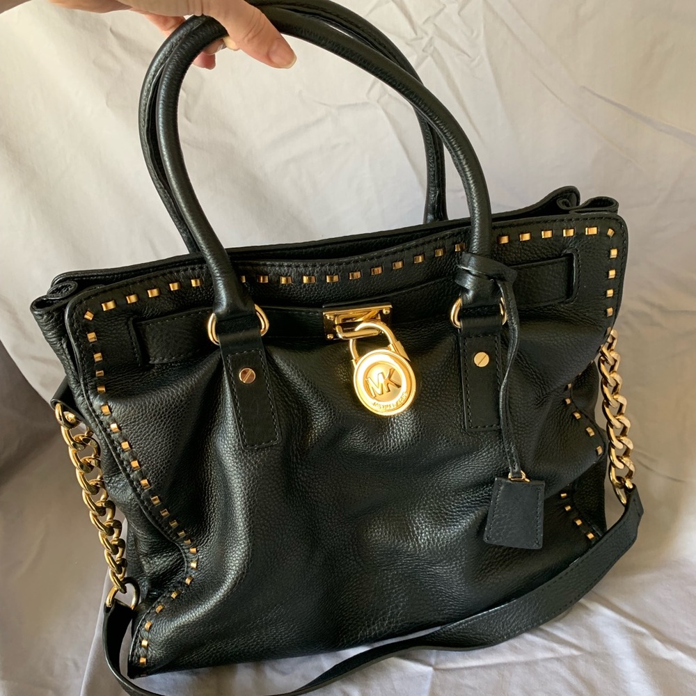 MK Black Bag with Gold Accents